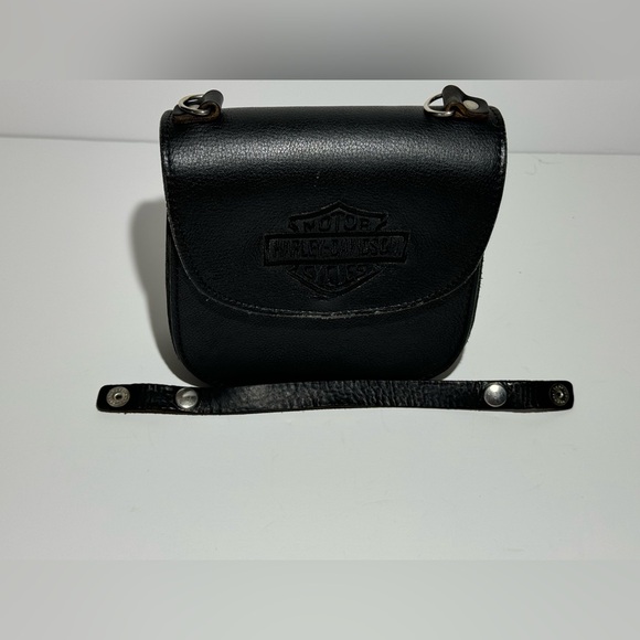 Vintage Harley-Davidson Leather Embroidered Mini Crossbody 2-Way Saddle Handbag - Picture 2 of 12